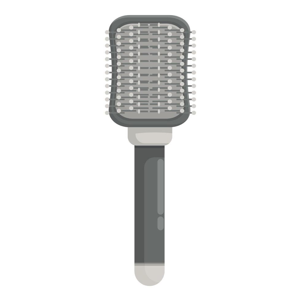Hairbrush with plastic handle is standing on white background vector