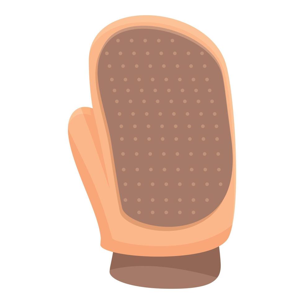Kitchen glove protecting hand while taking hot dish out of oven vector