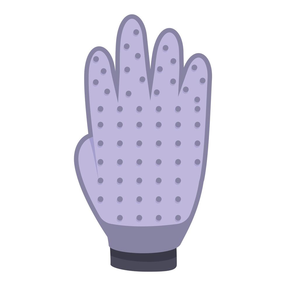 Pet grooming glove with rubber tips for combing and massaging vector