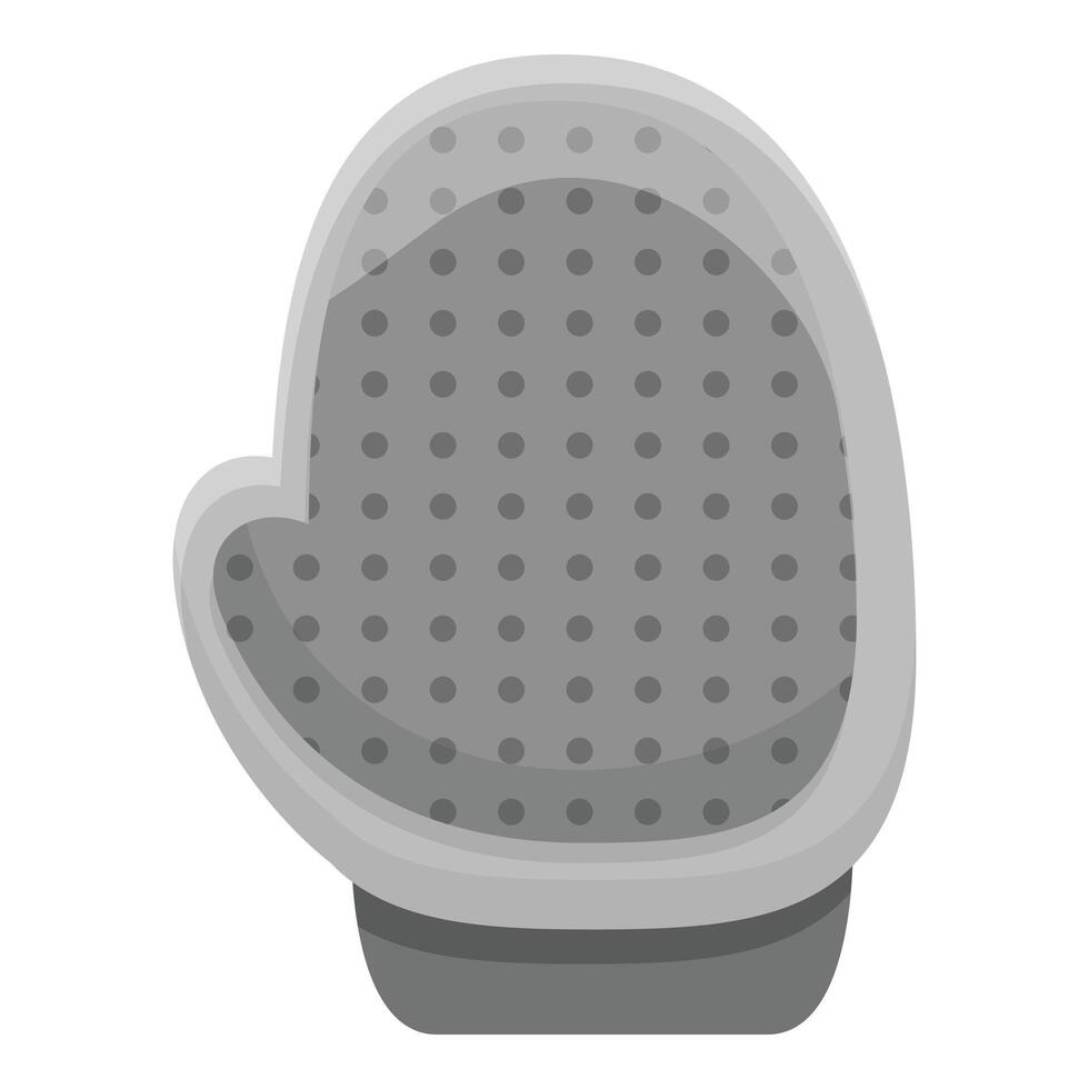 Grey silicone oven mitt protecting from burning while cooking vector
