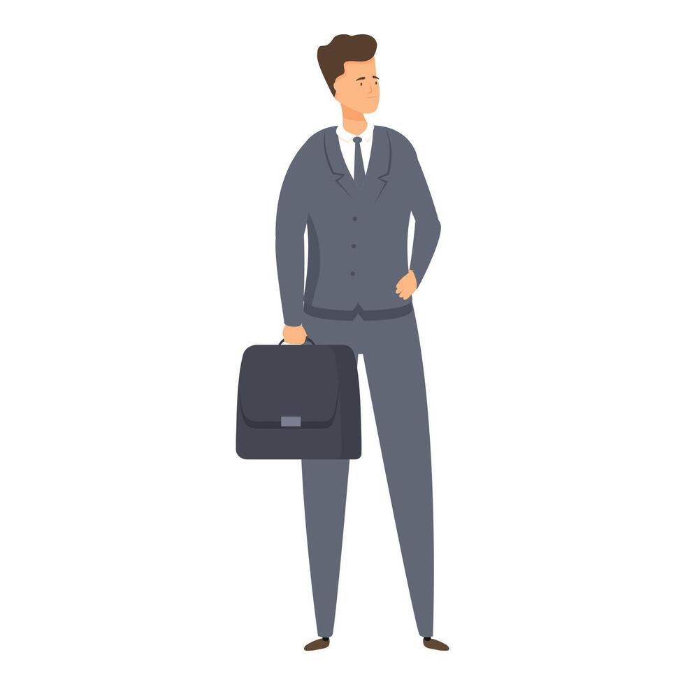Confident businessman holding briefcase, professional attire vector