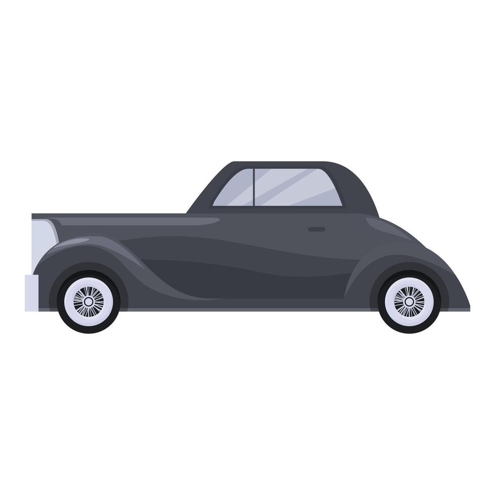 Classic grey coupe automobile presenting side view vector