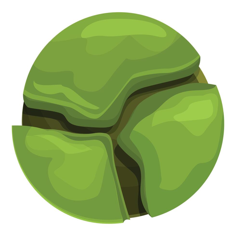 Green planet divided in four continents separated by rivers vector