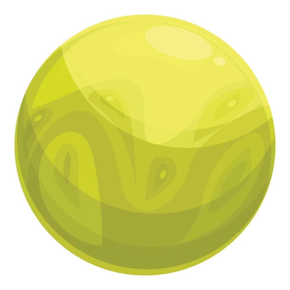 Yellow planet rotating in open space with craters vector
