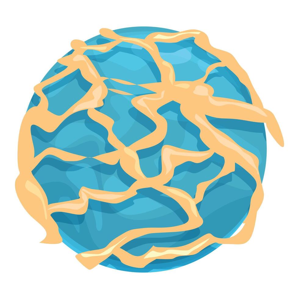 Blue cake pop covered in decorative yellow icing drizzle vector