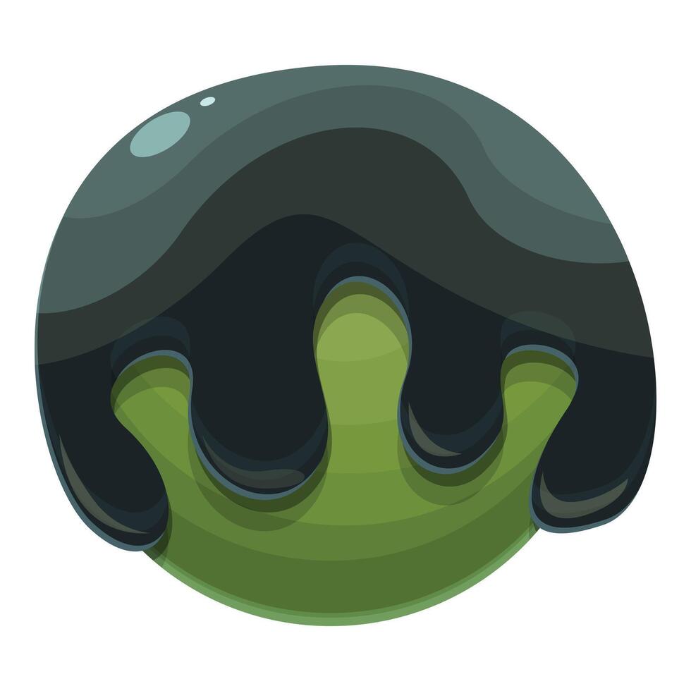 Black goo dripping over green sphere vector