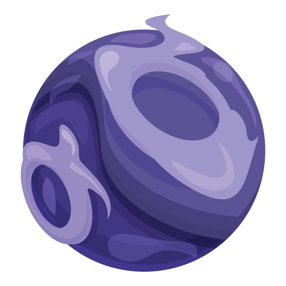 Purple fantasy planet rotating in open space with purple lava vector
