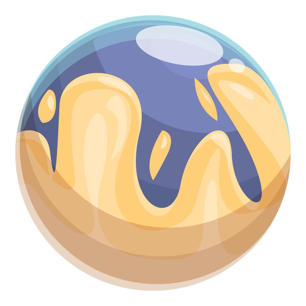 Toxic planet with yellow and blue liquid surface is polluting vector