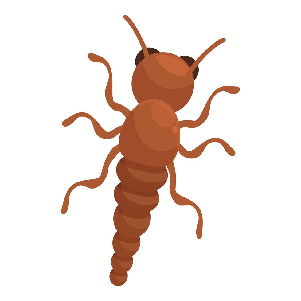 Brown ant standing on six legs raising two antennae vector