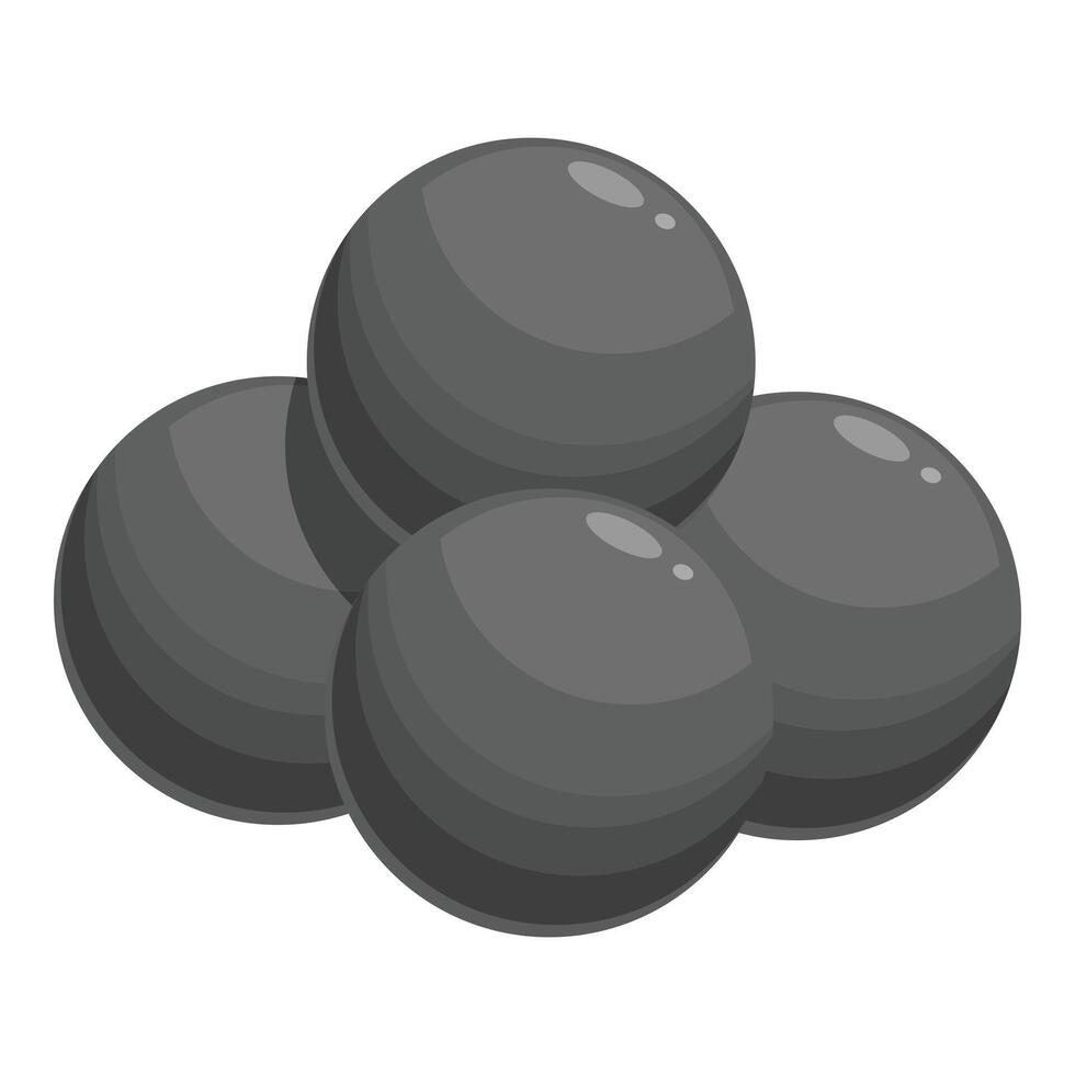 Pile of cannonballs forming a pyramid shape vector