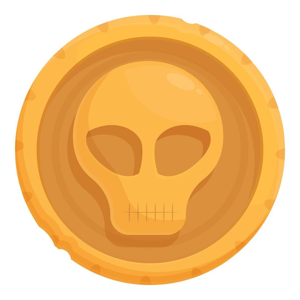 Gold coin showing alien skull symbol for intergalactic currency vector