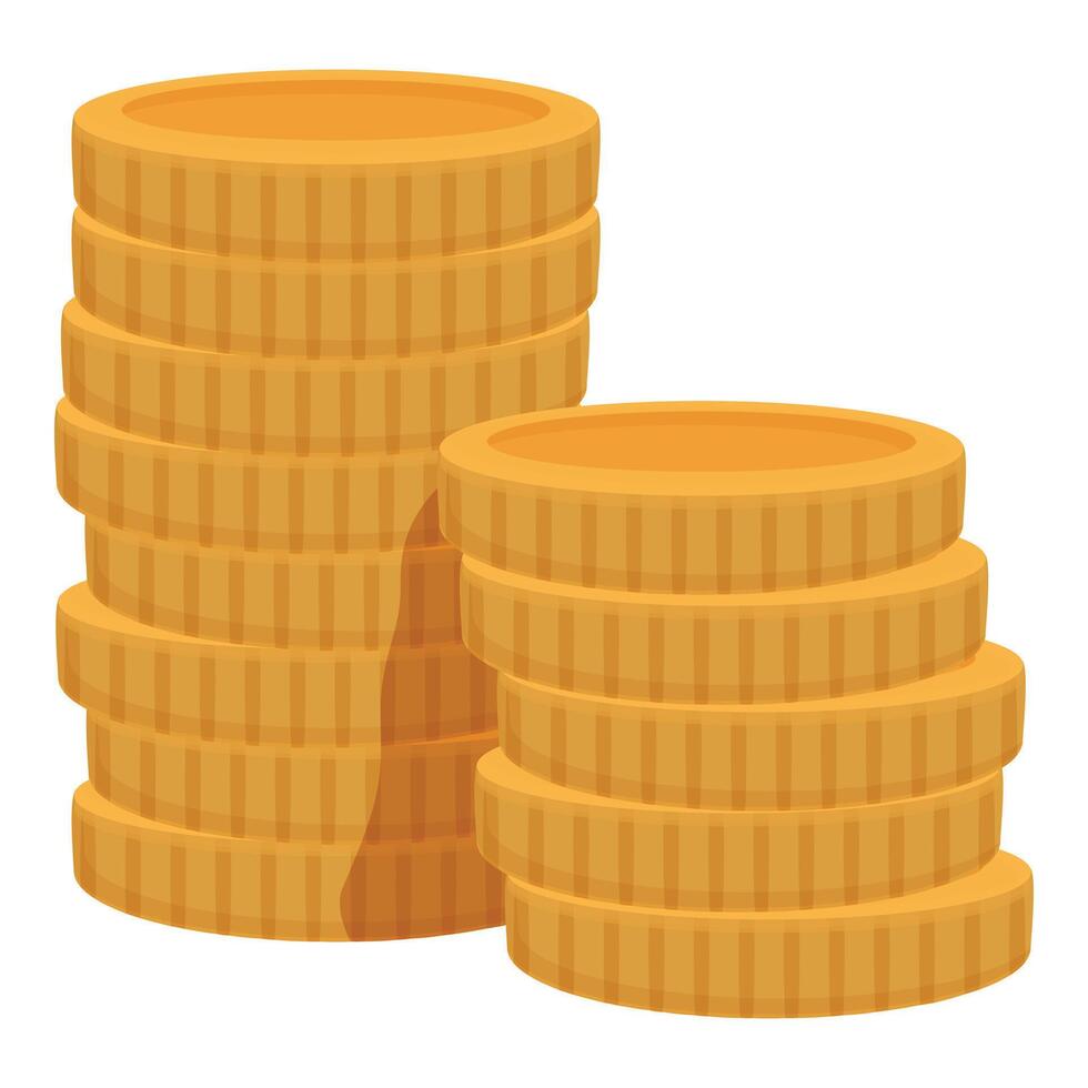 Gold coins stack growing for wealth and savings vector