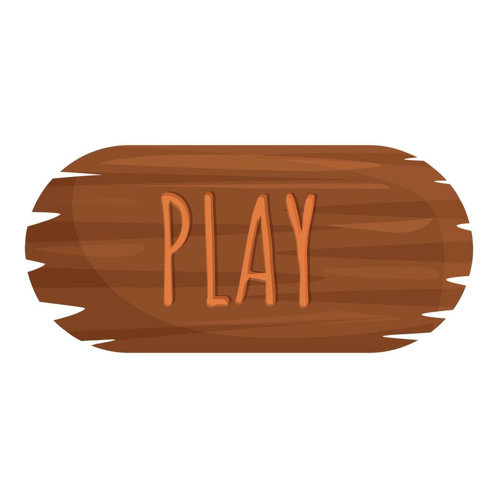 Wooden play button showing recreation and entertainment vector