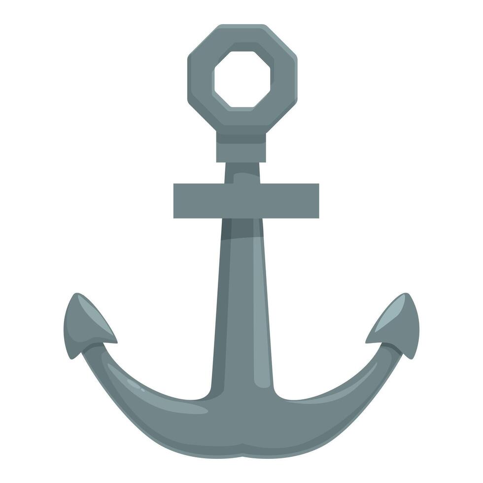 Large metal ship anchor keeping a boat from drifting vector