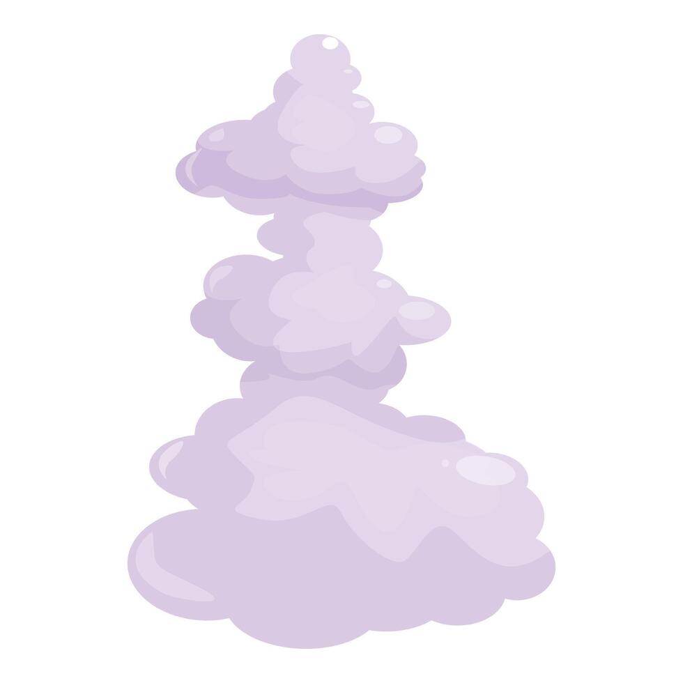 Purple smoke cloud rising from below forming bulbous puffy shapes vector