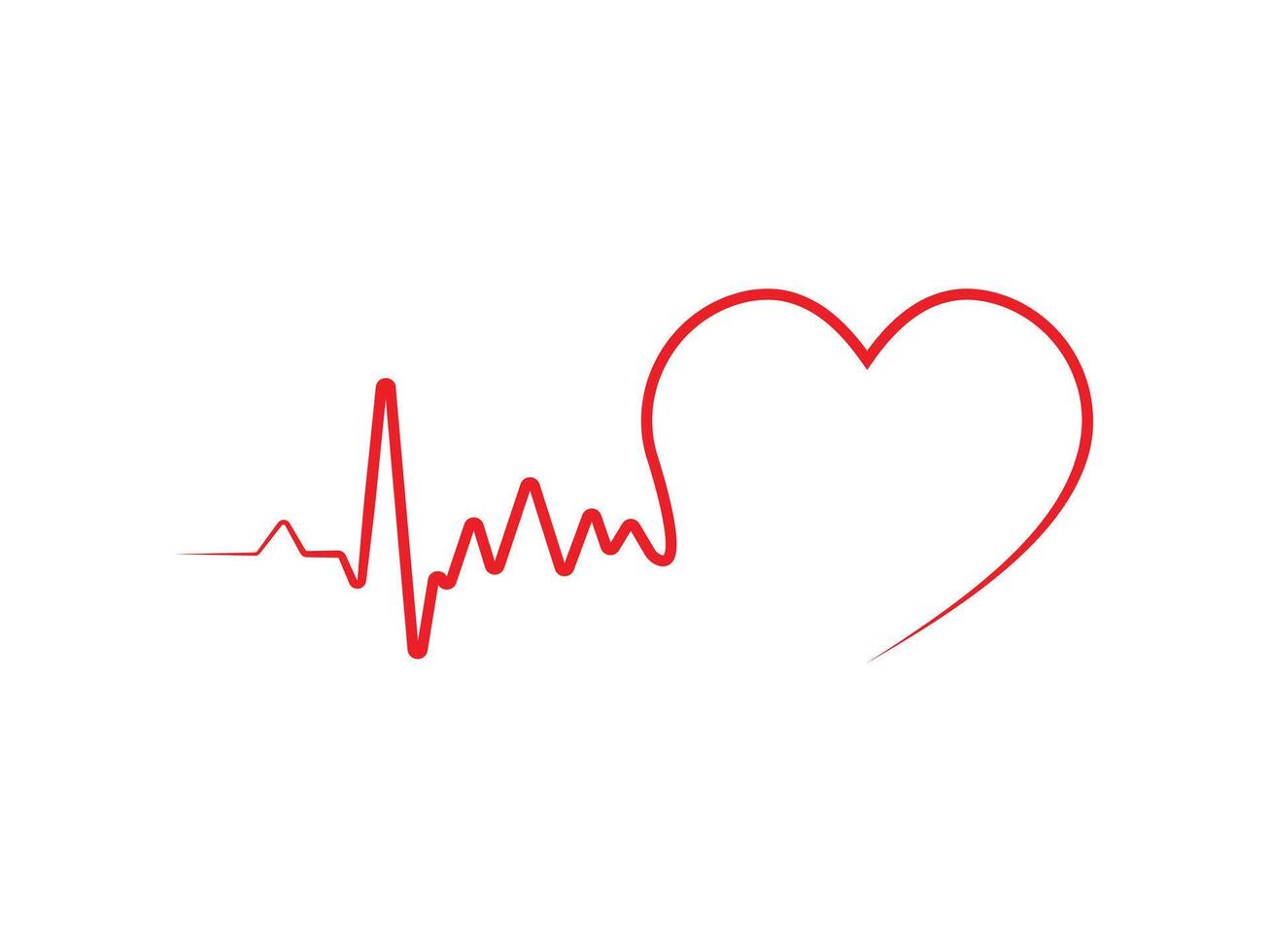 love pulse design red outline vector