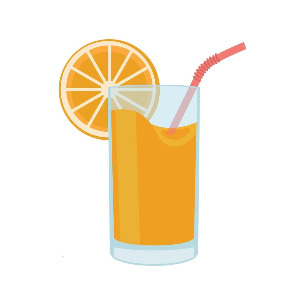 orange juice in glass vector
