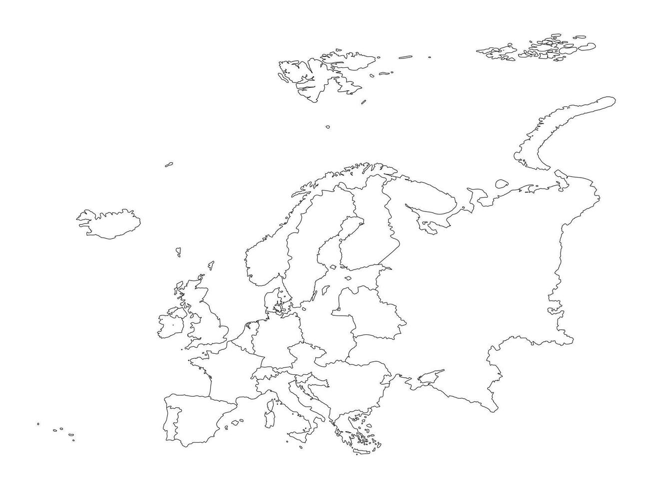 europe map design outline vector