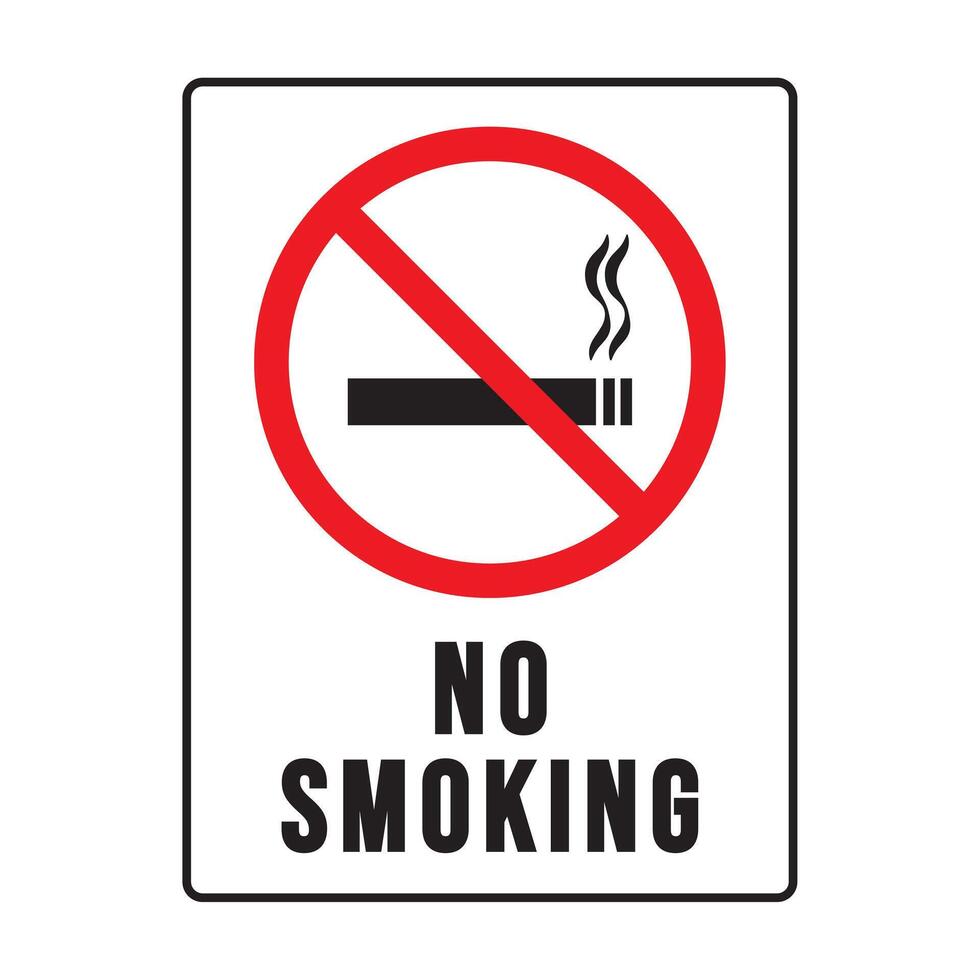 no smoking sign text vector