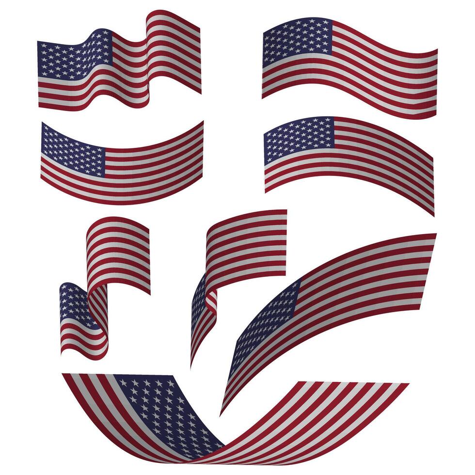 american flag waving clipart vector