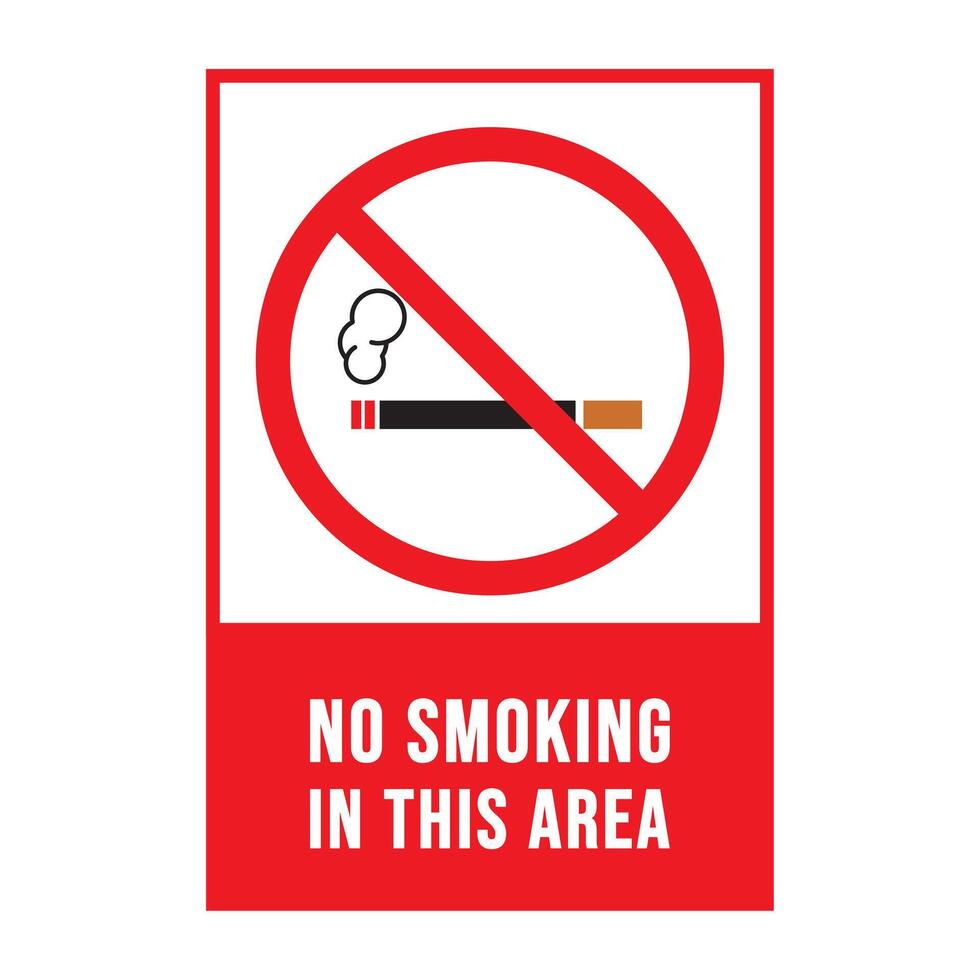 no smoking sign text vector