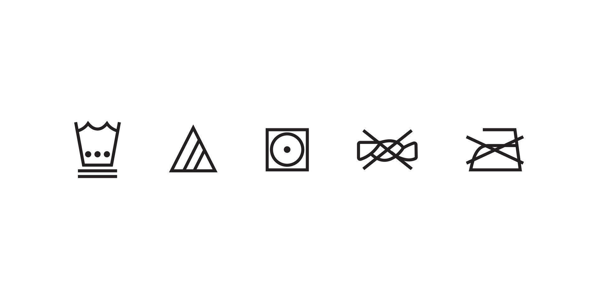 laundry icons on clothes vector