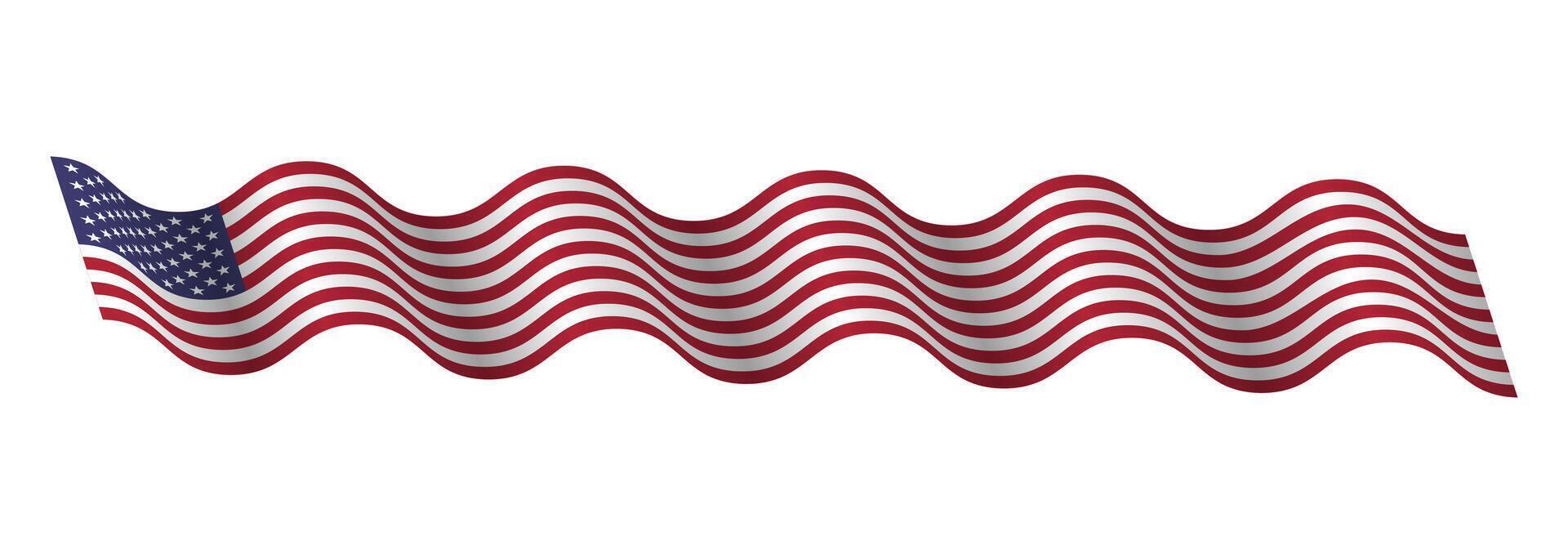 american flag waving long vector