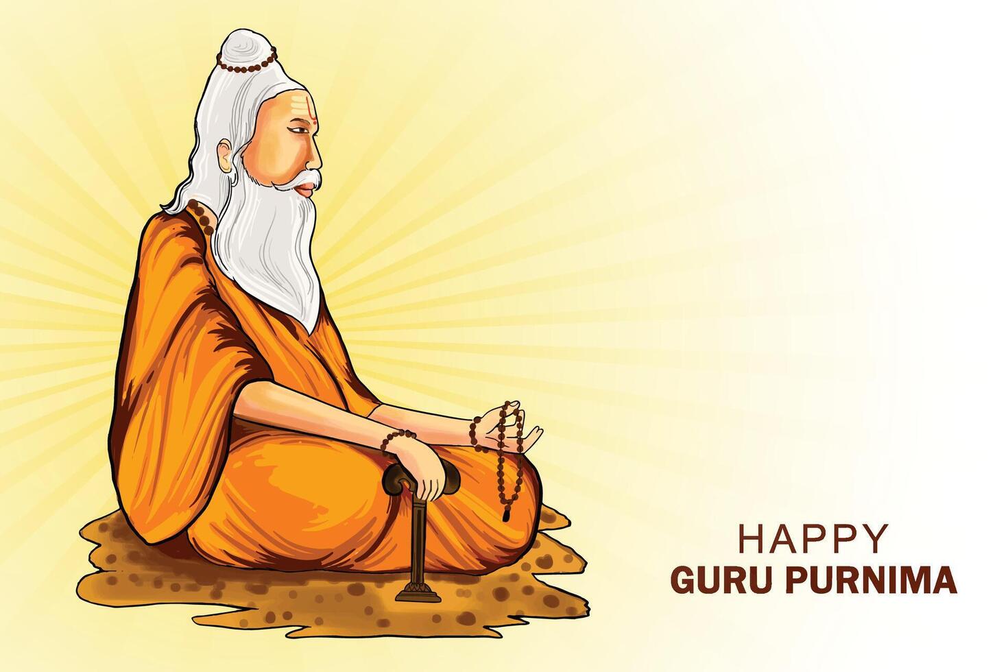 Guru Purnima festival celebrated in India holiday background vector