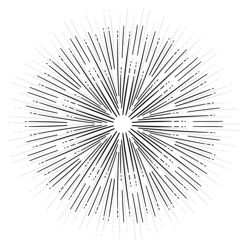 Modern sunbeams lines on white background vector