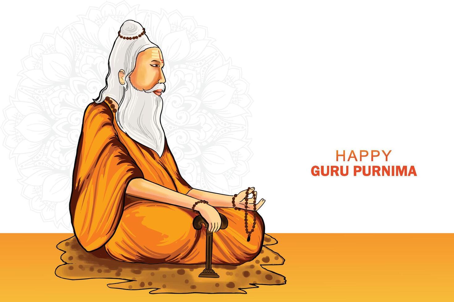 Guru Purnima festival celebrated in India holiday background vector