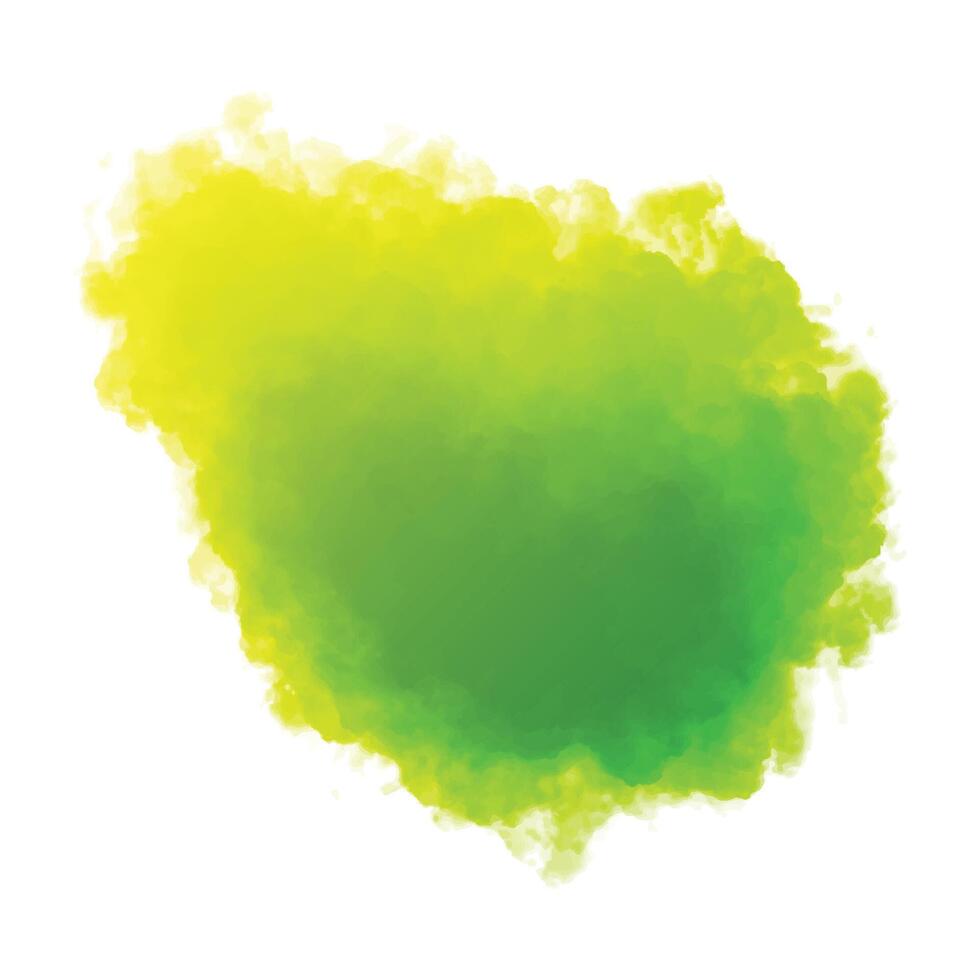 Abstract watercolor hand paint green splash on white background vector