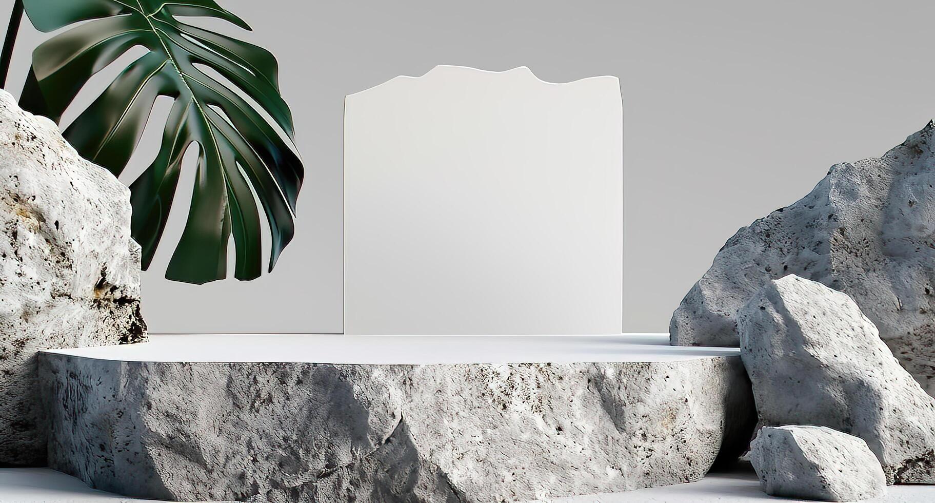 Rock Natural Podium for Product Display photo