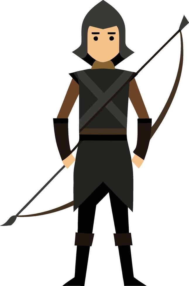 Illustration of a Archer with a bow and arrow in his hand vector