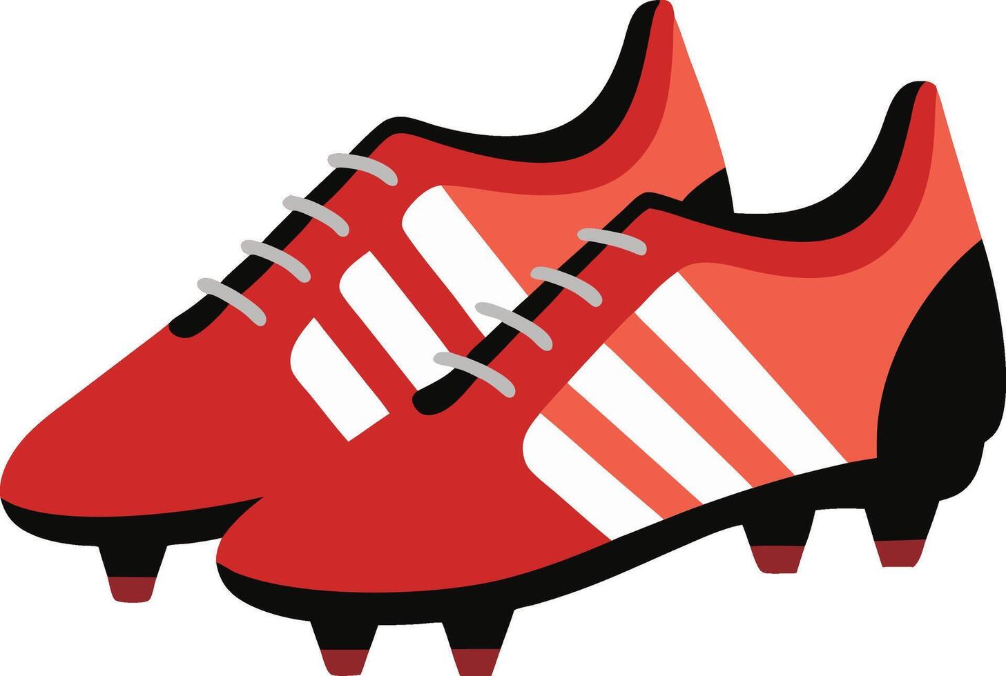 Illustration of a pair of red football boots on a white background vector