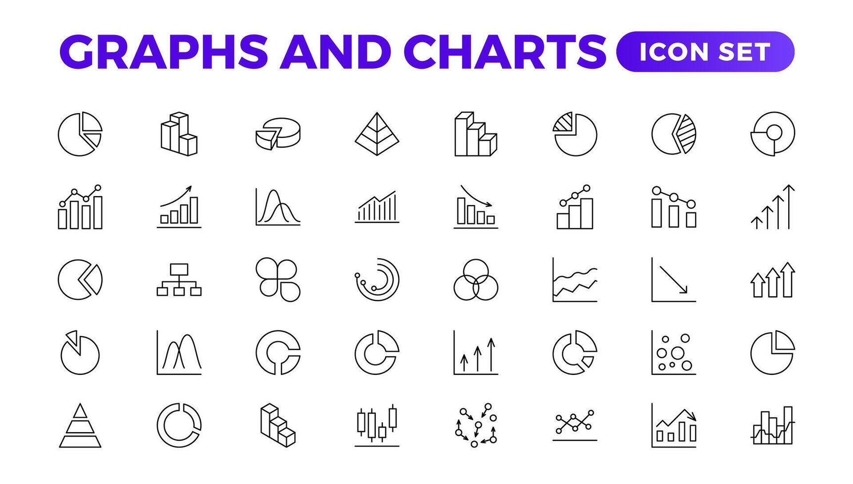 Graphs and charts icon set. Business growing bar graph icons. Statistics and analytics icon. Statistic and data, charts diagrams, money, down or up arrow vector