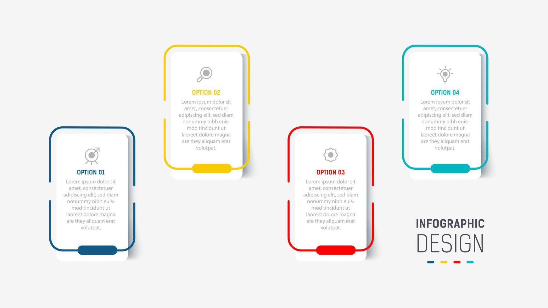 Four Step Infographic label design template with line icons. process steps diagram, presentations, workflow layout, banner, flow chart, info graph illustration. vector