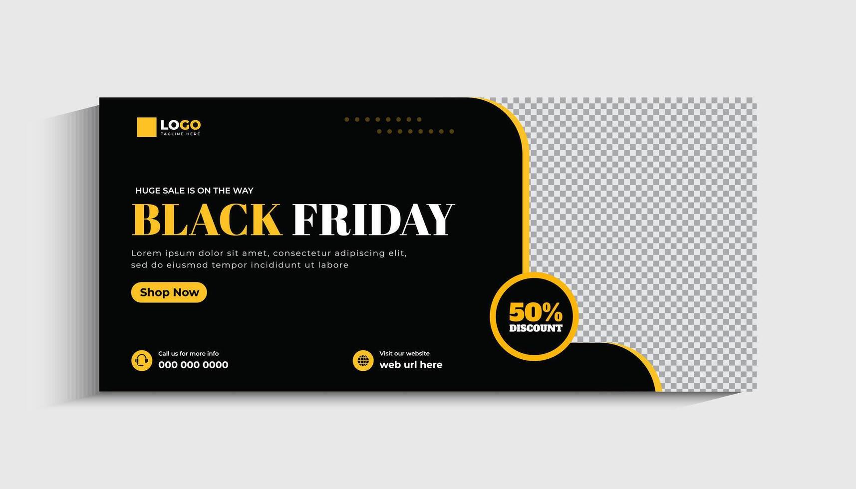 Black Friday Sale Social Media cover or Web Banner Template vector