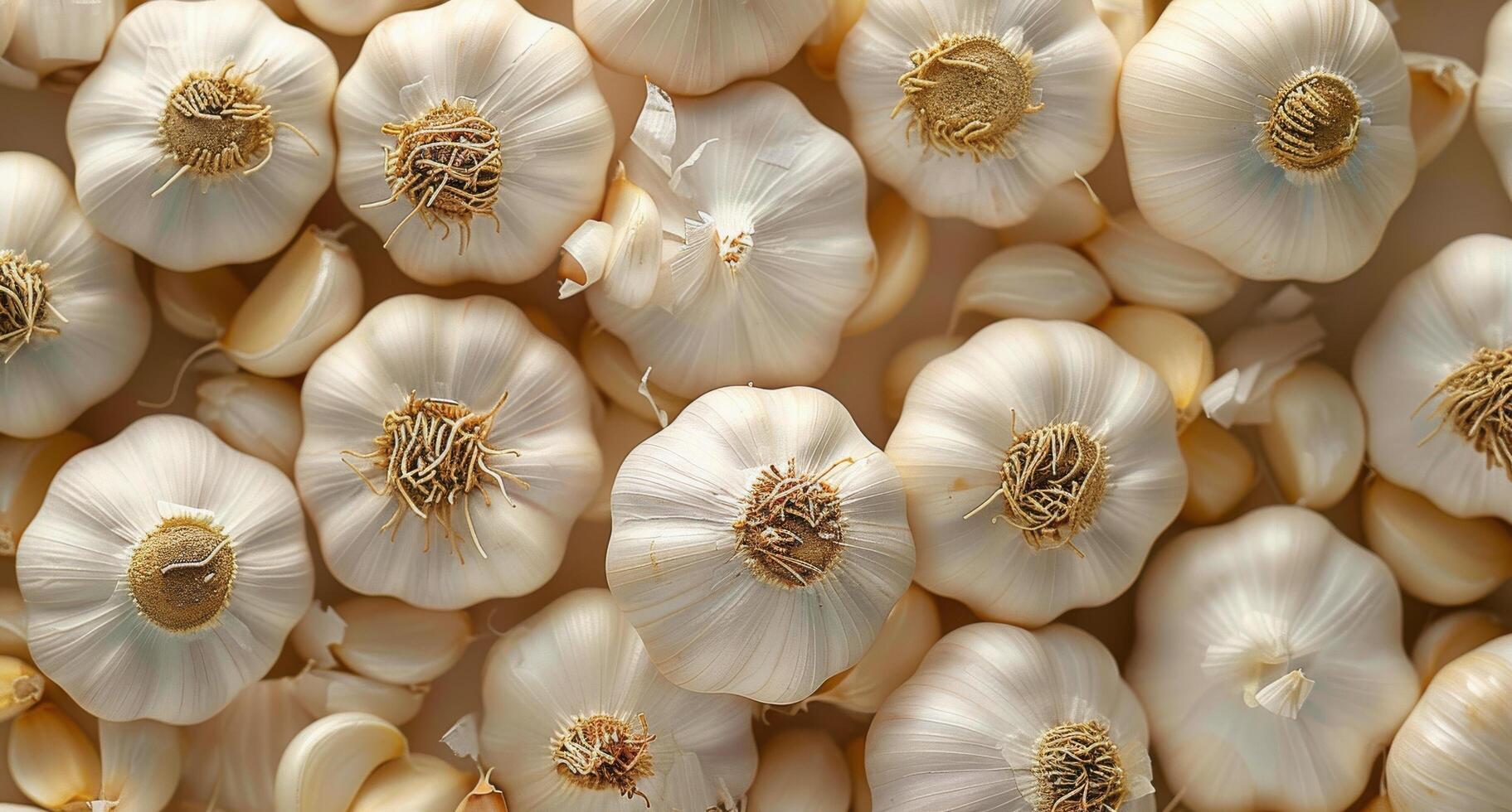 A Collection of Whole Garlic Cloves on a White Surface photo