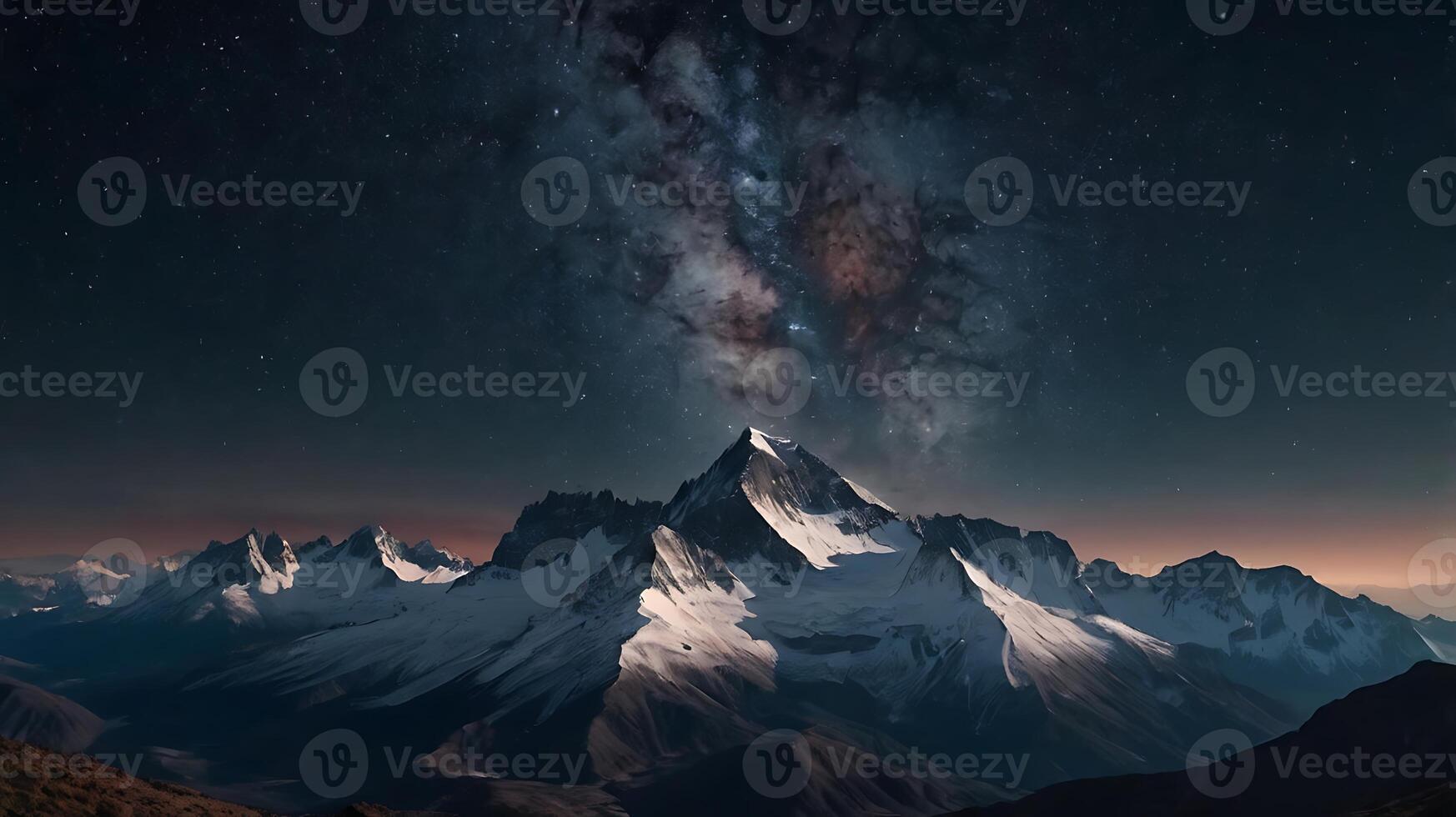 a tranquil mountain landscape unfolds, surrounded by the echoing silence of the void, background photo