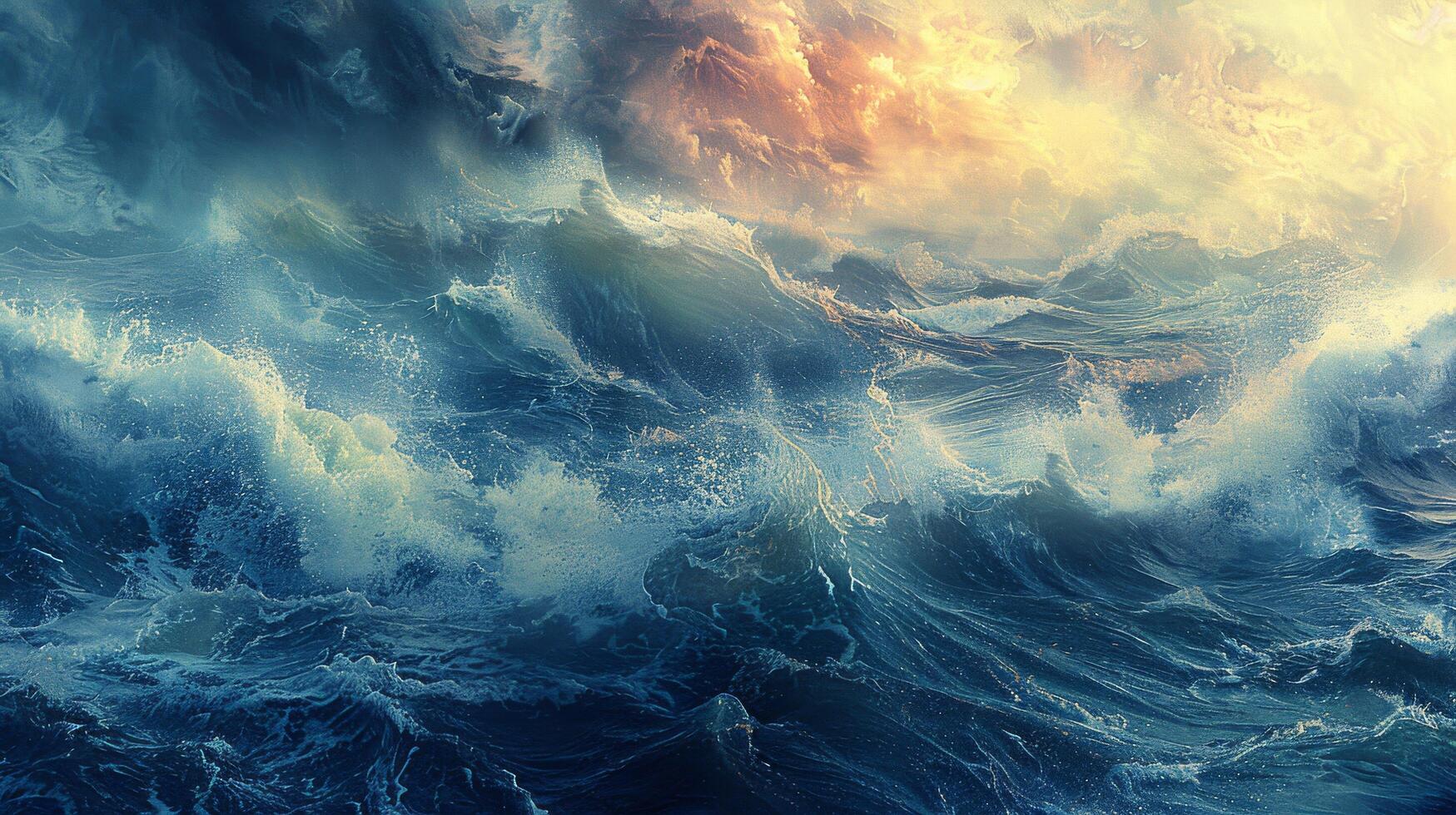 Stormy Sea Under a Dark, Cloudy Sky photo