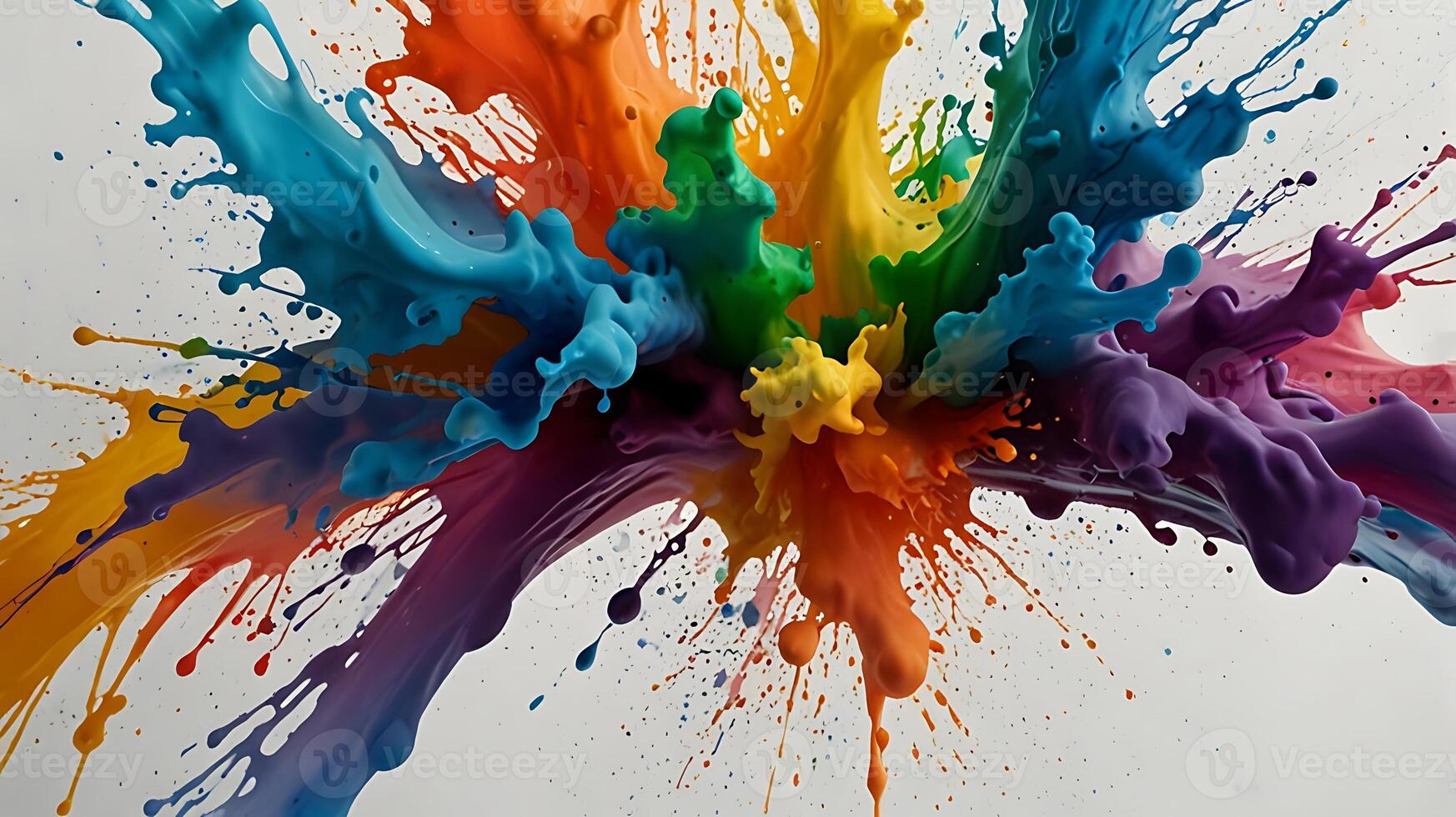 ultra hd 8k multi faded water colors on white background, water colors sprinkling, splashes photo