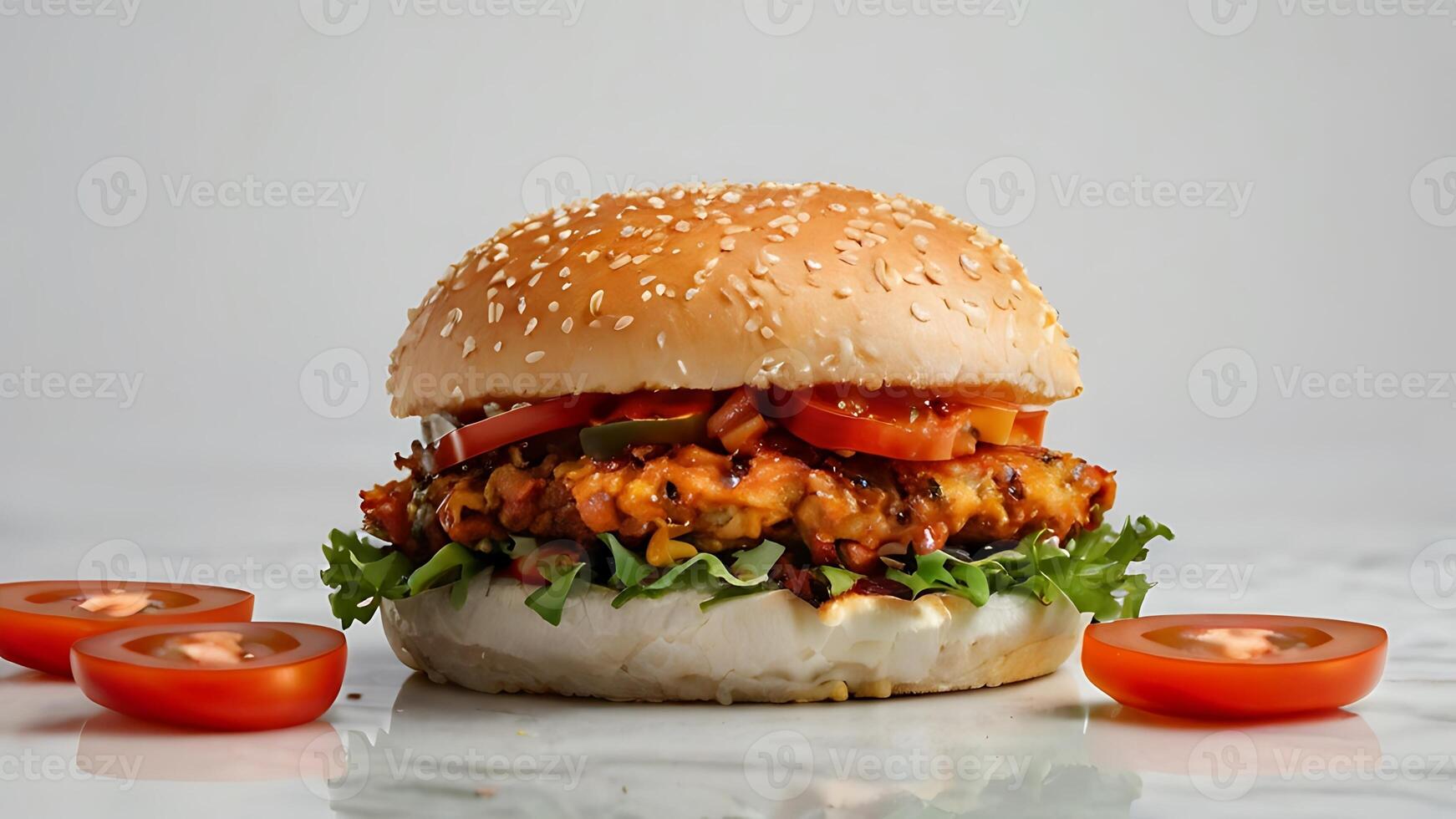 Ultra, realistic photo close-up of 8k High definition resolution, spicy dragon burger with fries