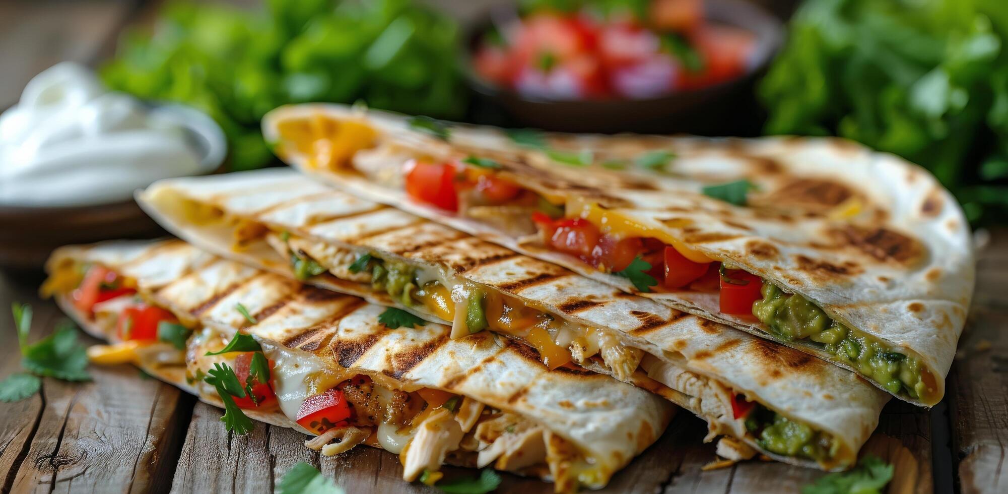 Grilled Chicken and Avocado Quesadillas With Fresh Tomato Salsa photo