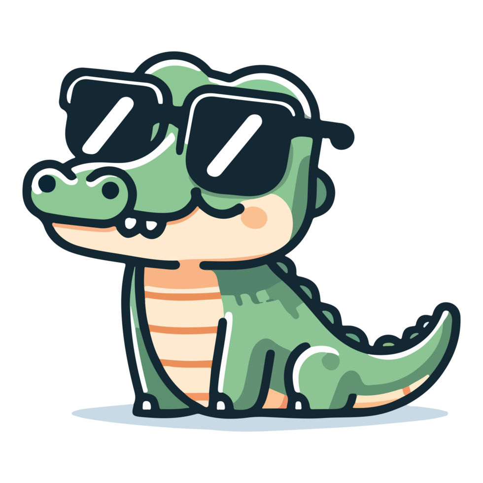 cute crocodile cartoon icon character png