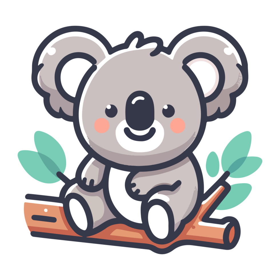 cute koala cartoon icon character png