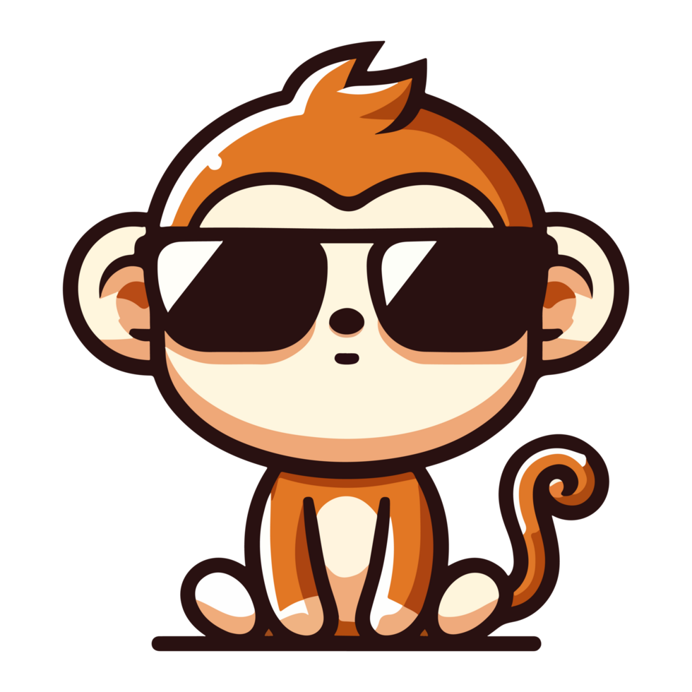 cute monkey cartoon icon character png