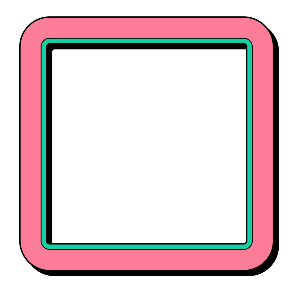 Element frame square retro 80s-90s style. png