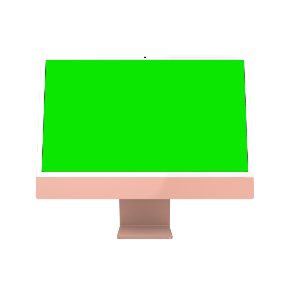Greenscreen pink desktop front view png