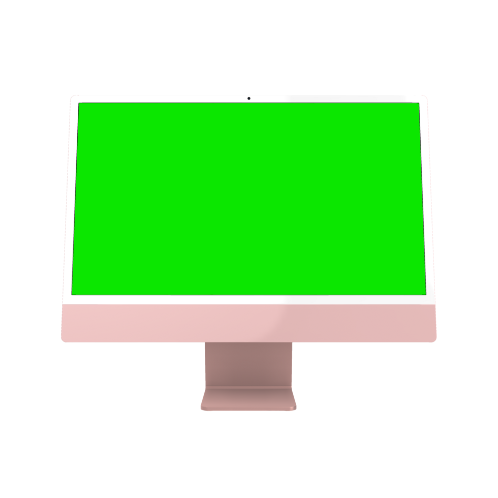 Greenscreen red desktop front view png
