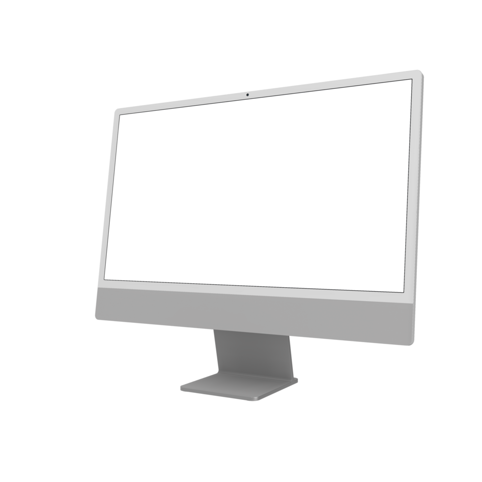 Transparent white desktop side view png